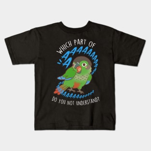 Green-cheeked Conure Parrot Aaaa Kids T-Shirt